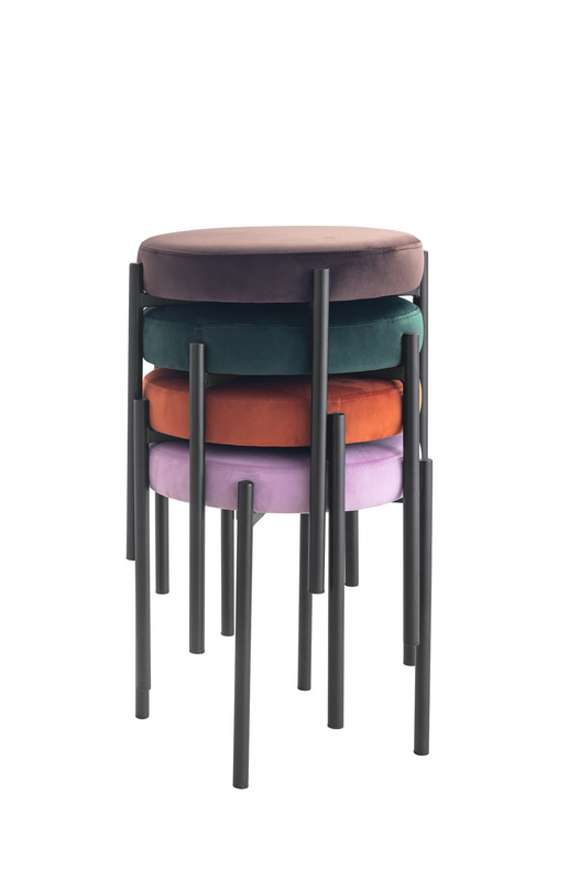 Nordic wrought iron stool household soft surface small stools can be stacked cloth art table stool chair DC -300