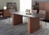 Modern Warm Walnut Wood Dining Table and Chair