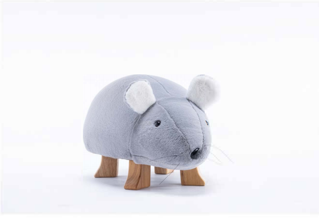 XM-8062 Mouse Ottoman with Wooden Legs