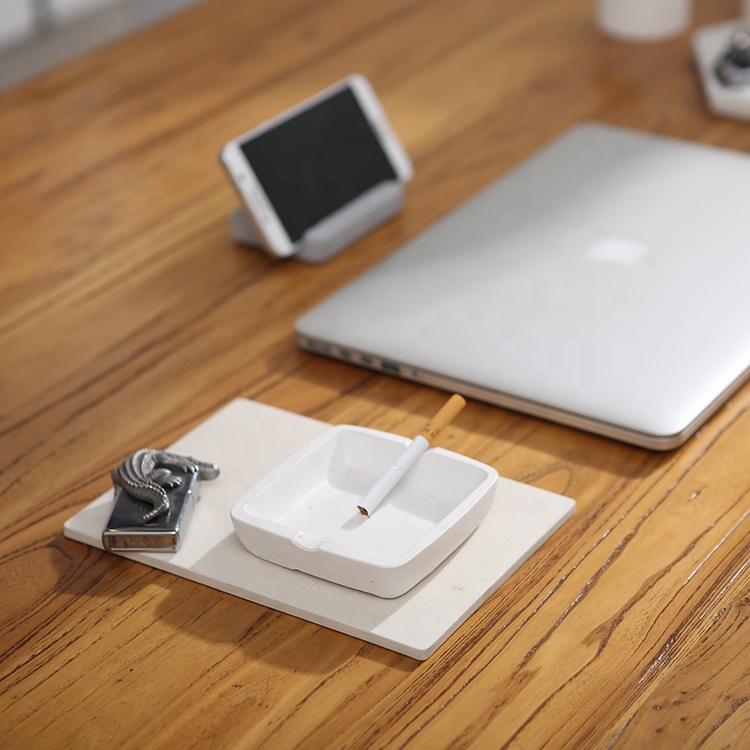 4-inch square shape solid color custom logo ashtrays small cigar ashtray