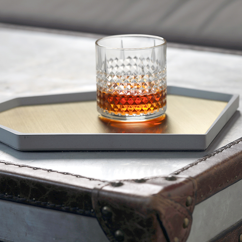 Black gray concrete material, irregular polygon shape gold metal plated jewelry porcelain dishes & plates concrete trays