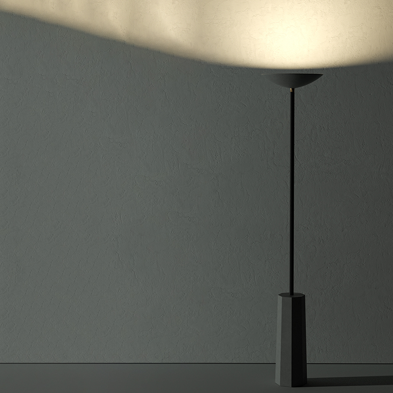 Deluxe interior room decoration standard concrete material decorative floor lamps