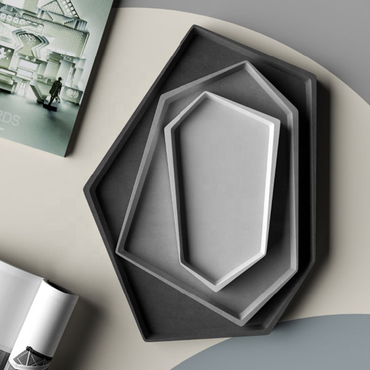 Modern style nordic custom european Storage decorative grey tray decorated bedroom dish tray