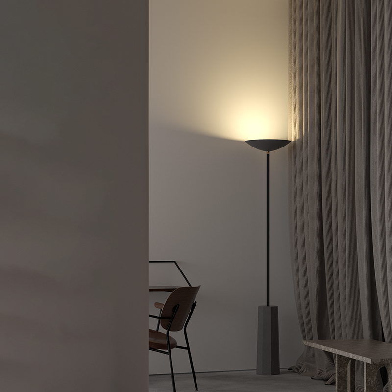 Deluxe interior room decoration standard concrete material decorative floor lamps