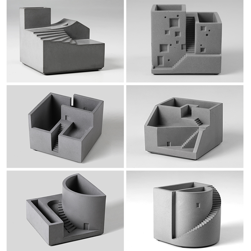 Concrete color custom micro architecture office storage desktop decoration