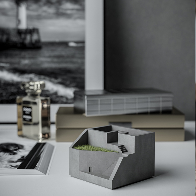 Concrete color custom micro architecture office storage desktop decoration
