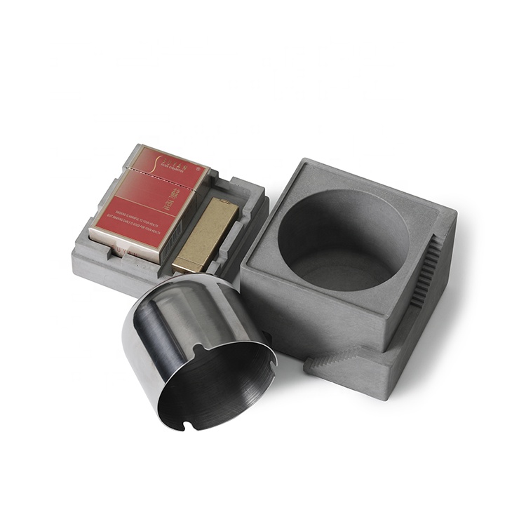Manufacturer hotel bar office Cement luxury cigar ashtray custom logo ash tray black cute fancy