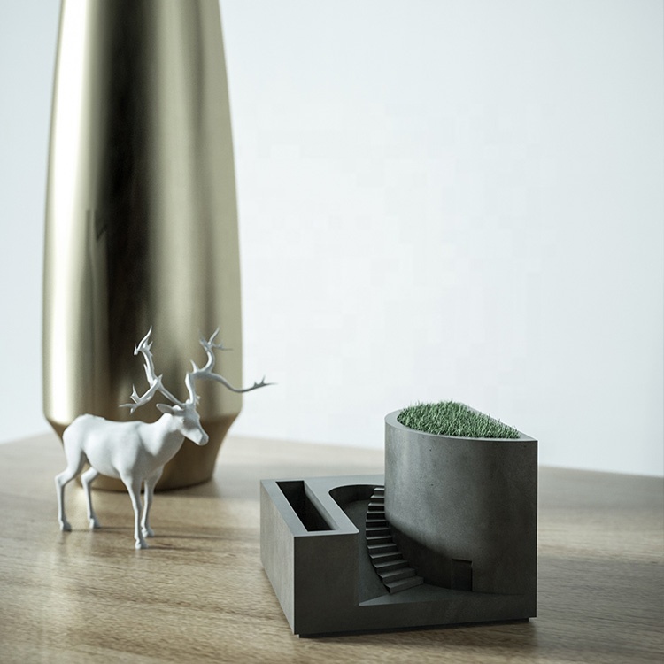 Concrete color custom micro architecture office storage desktop decoration