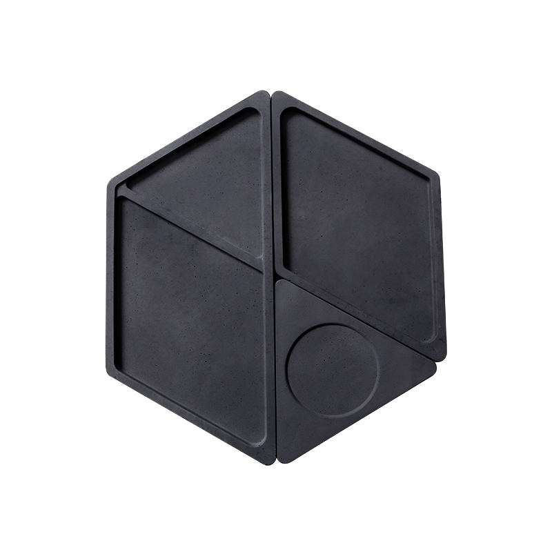 Fair-faced concrete desktop storage tray, multifunctional ornaments, home accessories, creative rhombus combination