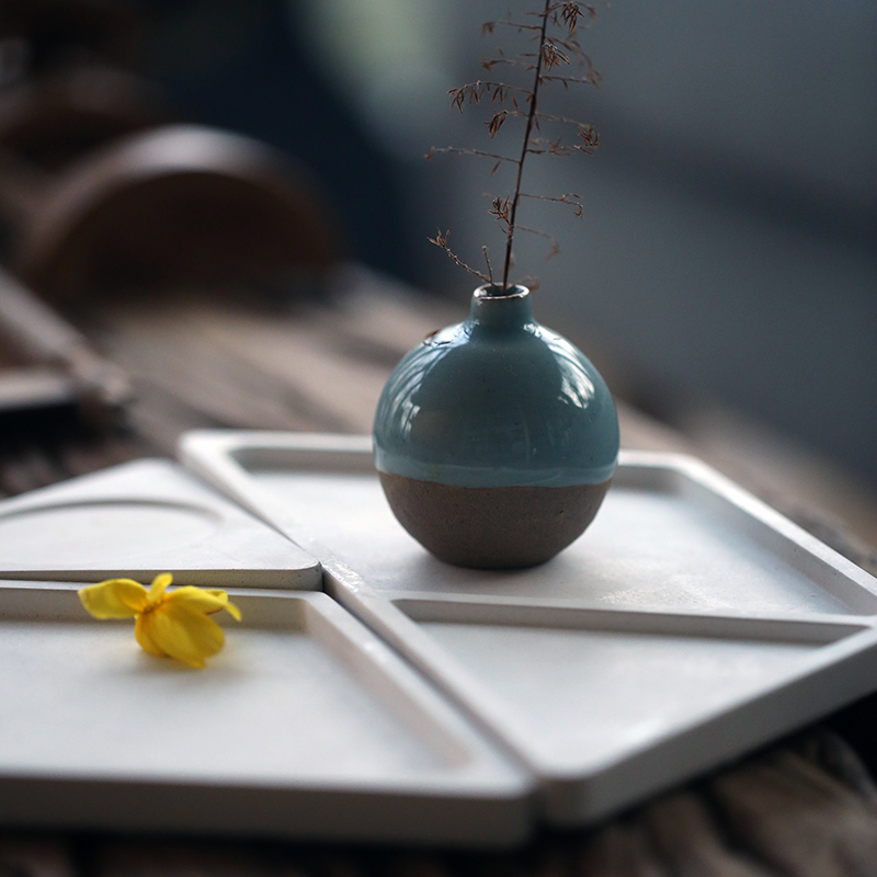 Fair-faced concrete desktop storage tray, multifunctional ornaments, home accessories, creative rhombus combination