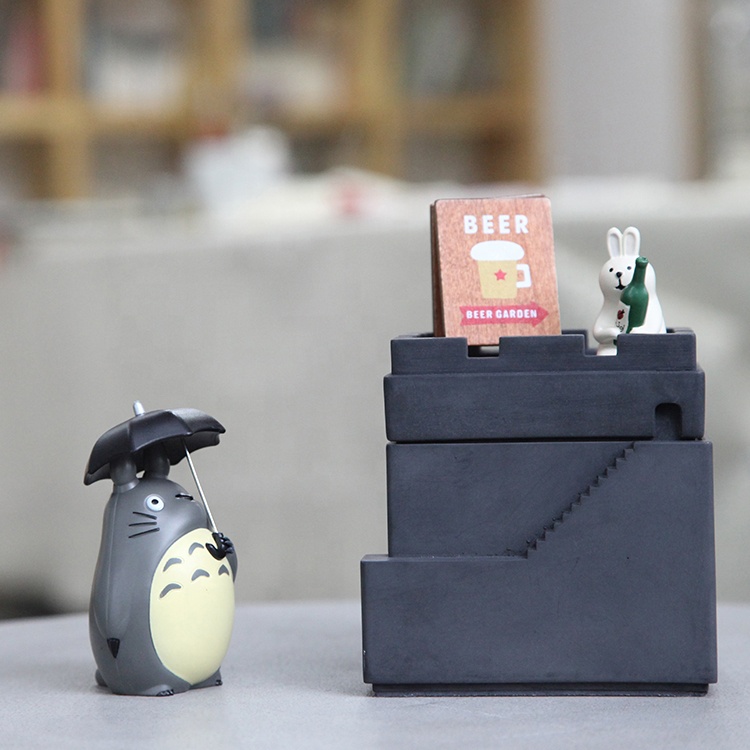 Manufacturer hotel bar office Cement luxury cigar ashtray custom logo ash tray black cute fancy