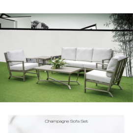 Champagne Geometric Sofa Set