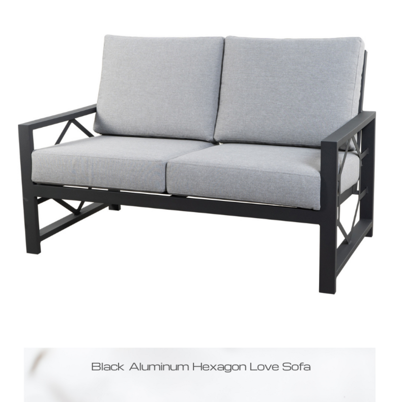 Black Aluminum Hexagon Sofa Set