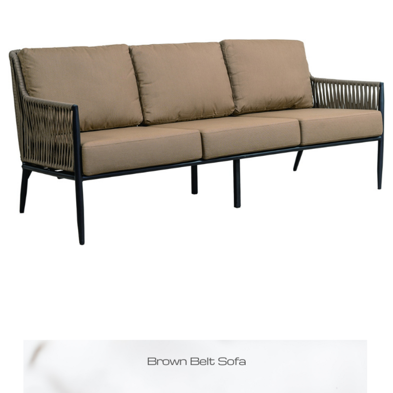 Brown Woven Belt Sofa Set