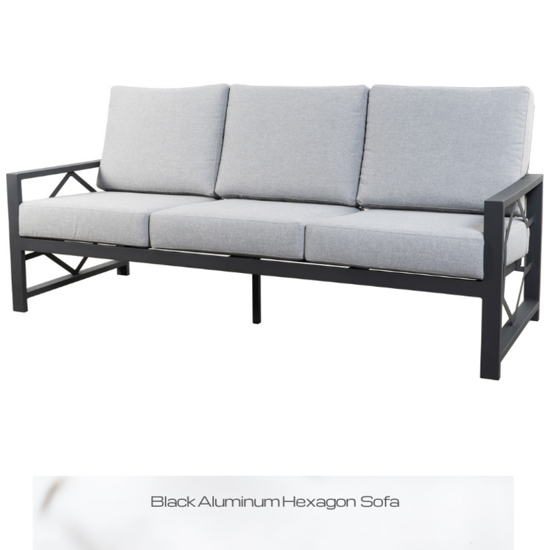 Black Aluminum Hexagon Sofa Set