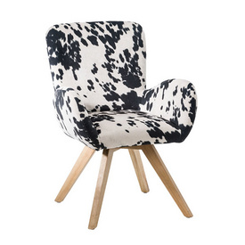 Black White Fleck Single Study Bedroom Chair