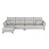 White leather 4 seat sofa with stool