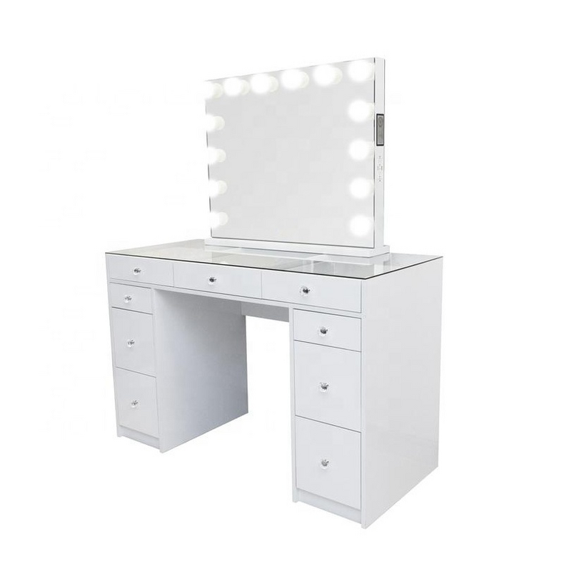 Bedroom Tocador Coiffeuse Vanity Makeup Mirror With LED Lights Dressing Table Dressers
