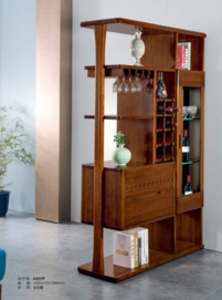 Golden sandalwood wine cabinet, dining cabinet#