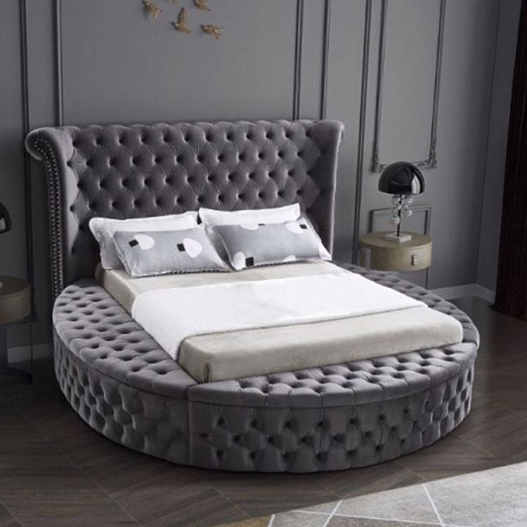 Latest Design Queen King Size High Quality Round Bed Wholesale