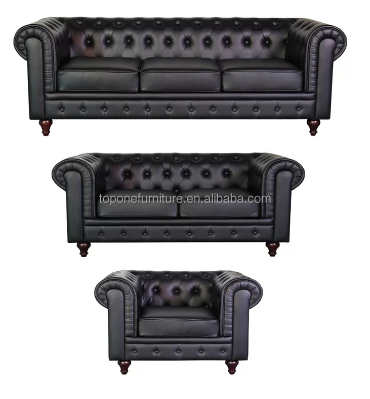 Wholesale Custom Living Room Furniture KD Chesterfield Sofa Set 1+2+3 Seater For Living Room