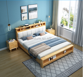 2020 luxury simple design bed room furniture wood beds king size bed