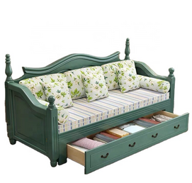 wholesale Portable Folding Sofa Bed Solid Wood Frame Convertible Sofa Three Seat Sofa Cum Bed Living Room Furniture Couch