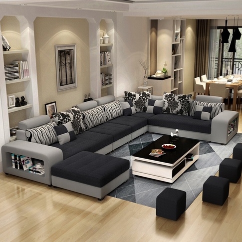 Custom Design 7 Seater Sofa Set Furniture With Coffee Table Wholesale