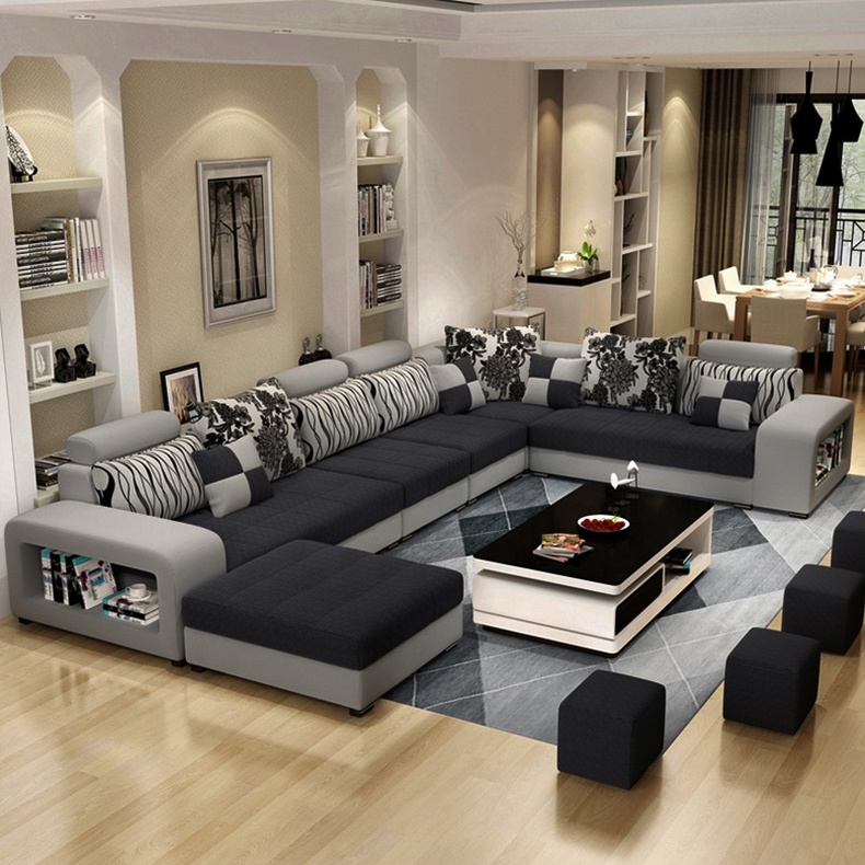 Custom Design 7 Seater Sofa Set Furniture With Coffee Table Wholesale