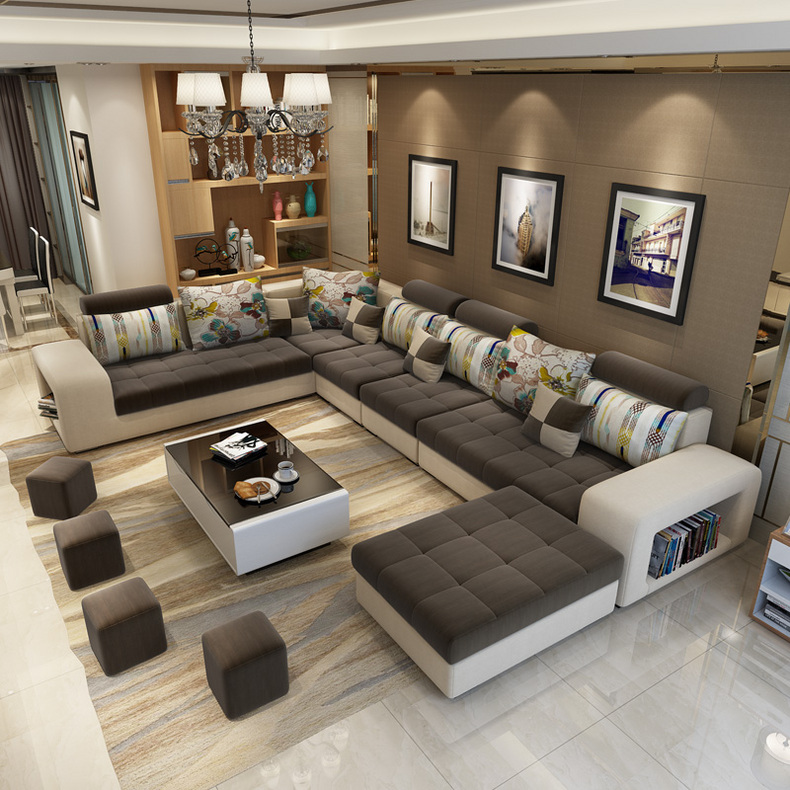 Custom Design 7 Seater Sofa Set Furniture With Coffee Table Wholesale