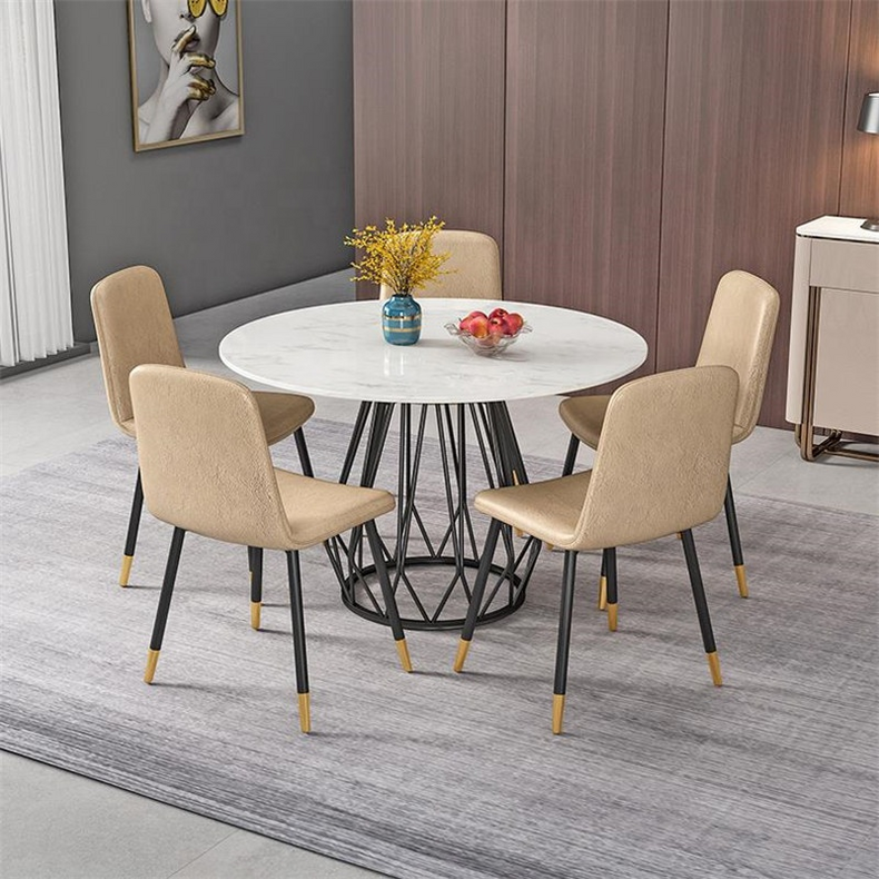 2021 Luxury Soft Parcel Hotel Restaurant Modern Gold Stainless Steel Leg Coffee Tables Round Marble Dining Table with Turntable