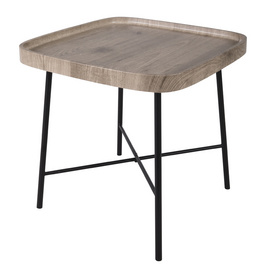 JF1085KD-X2 Side table  combination of taupe brown pine and black
