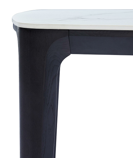 MODERN SINTERED STONE WITH ASH SOLID WOOD DINING TABLE