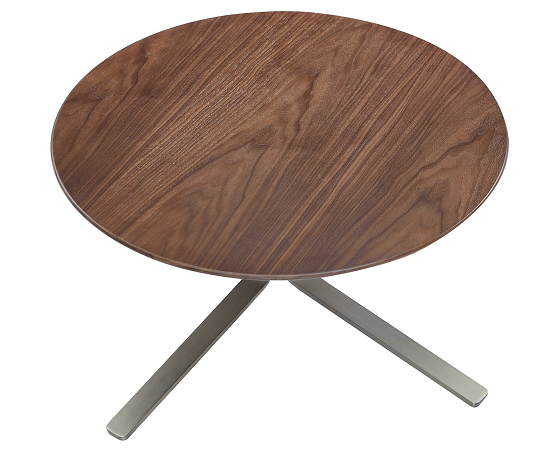 WOOD AND METAL ROUND COFFEE TABLE