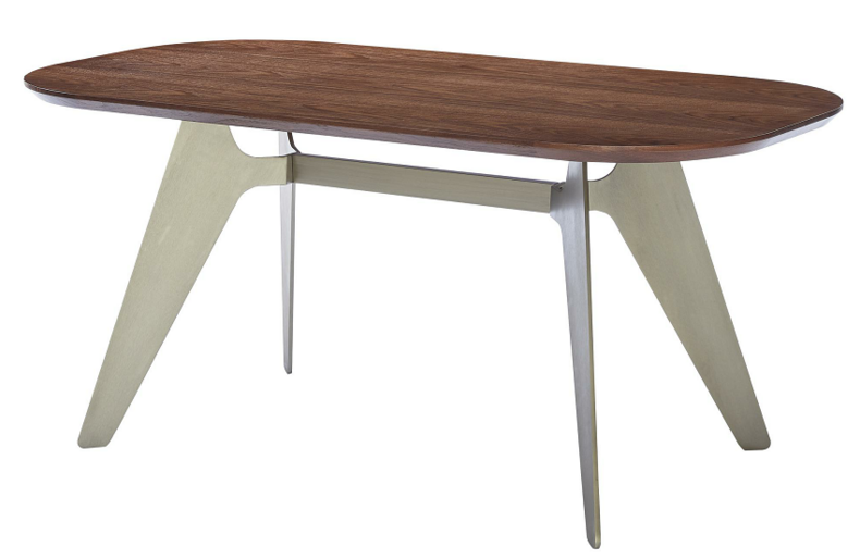 Modern Style  Wood Top and Stainless Steel Dining Table
