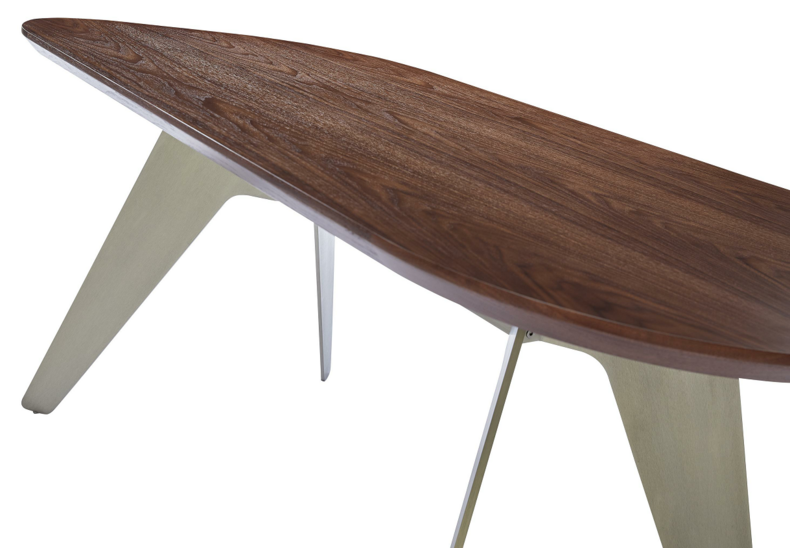 Modern Style  Wood Top and Stainless Steel Dining Table