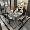 Nordic style cheap price marble top Panel tables and chairs dinning room furniture dining tables set