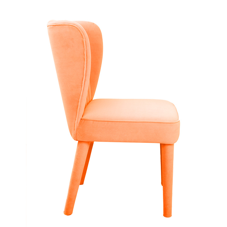 Modern indoor furniture orange flannel restaurant dining chair