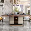 Italian modern folding extendable furniture dining table sets luxury 6 chairs sintered stone ceramic marble dining table set