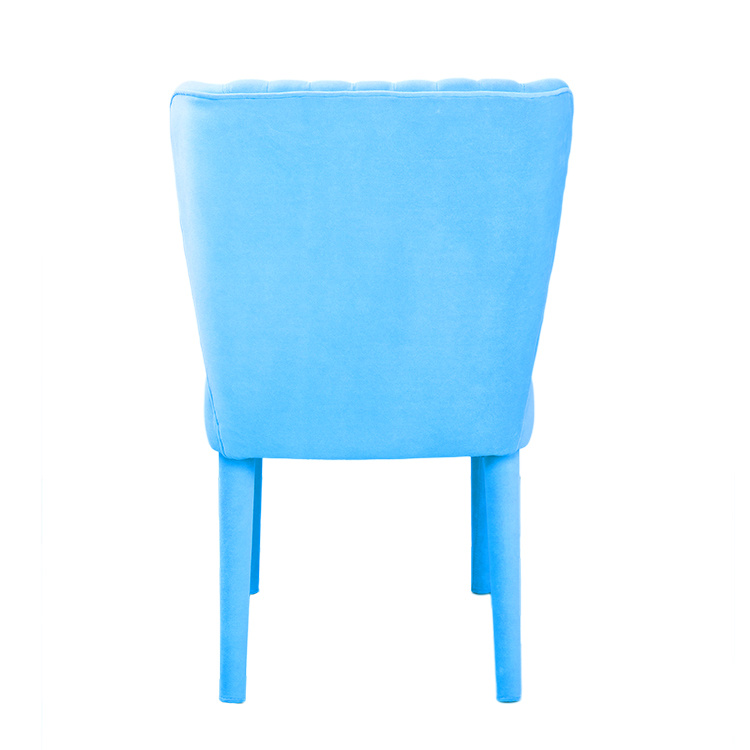 Modern indoor furniture blue flannel restaurant dining chair