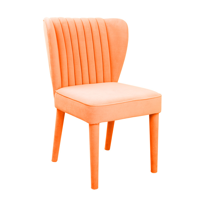 Modern indoor furniture orange flannel restaurant dining chair