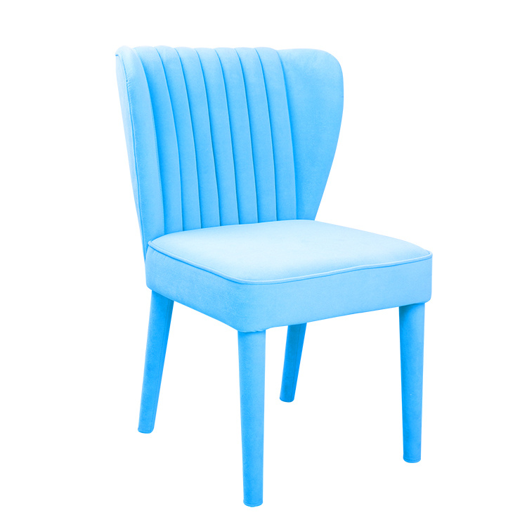 Modern indoor furniture blue flannel restaurant dining chair