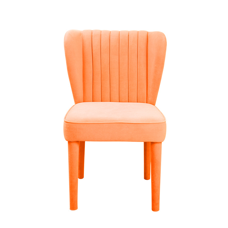 Modern indoor furniture orange flannel restaurant dining chair