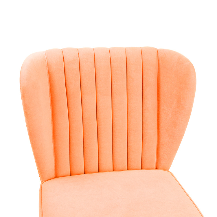 Modern indoor furniture orange flannel restaurant dining chair