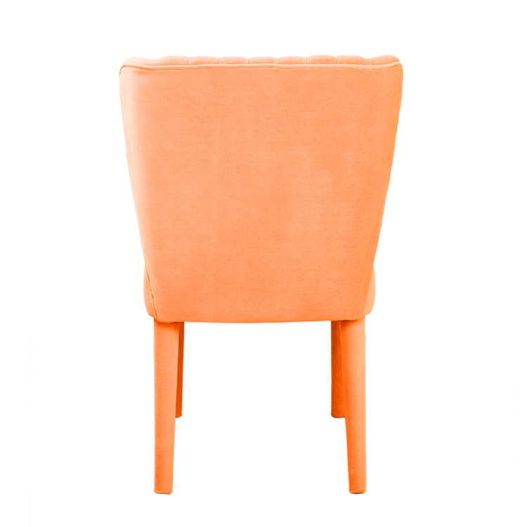 Modern indoor furniture orange flannel restaurant dining chair