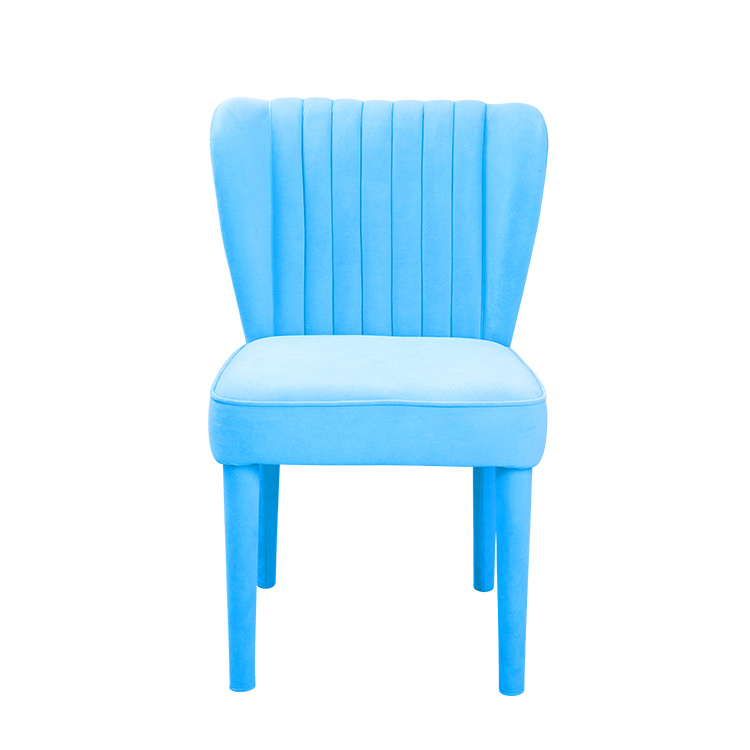 Modern indoor furniture blue flannel restaurant dining chair