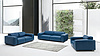 1919 Dark Blue Leather Light Luxury Sofa Set