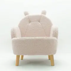 Sofa Chair with Cloud-like Armrests and Back and on Wood Legs