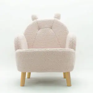 Sofa Chair with Cloud-like Armrests and Back and on Wood Legs