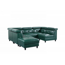 LV737 American Style Green Leather Corner Sofa